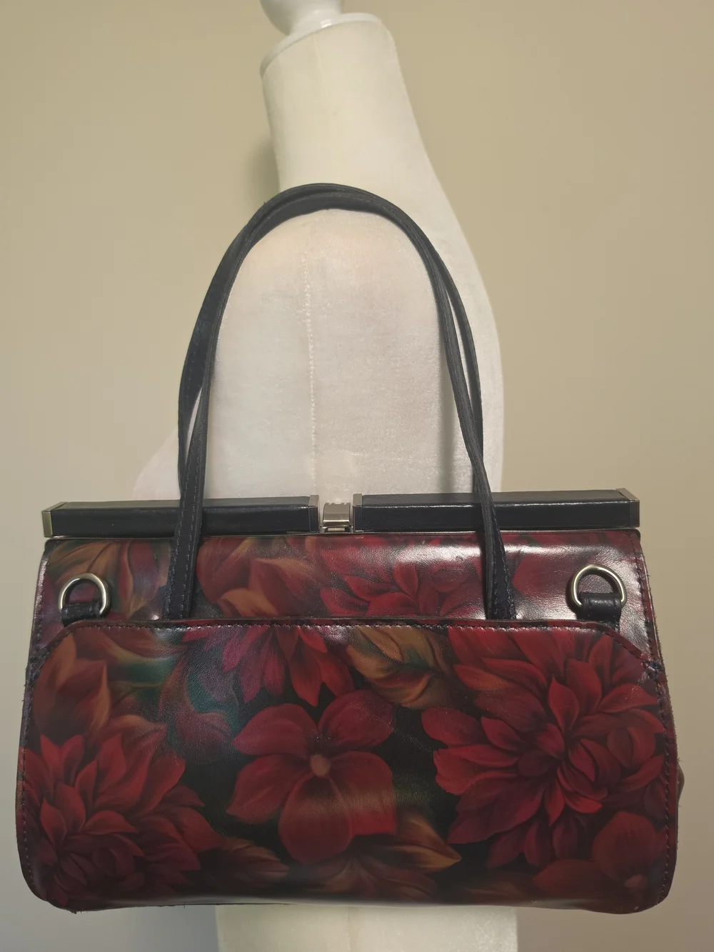 Patricia Nash Camellino Frame Bag - English Rustic Mums Leather Satchel